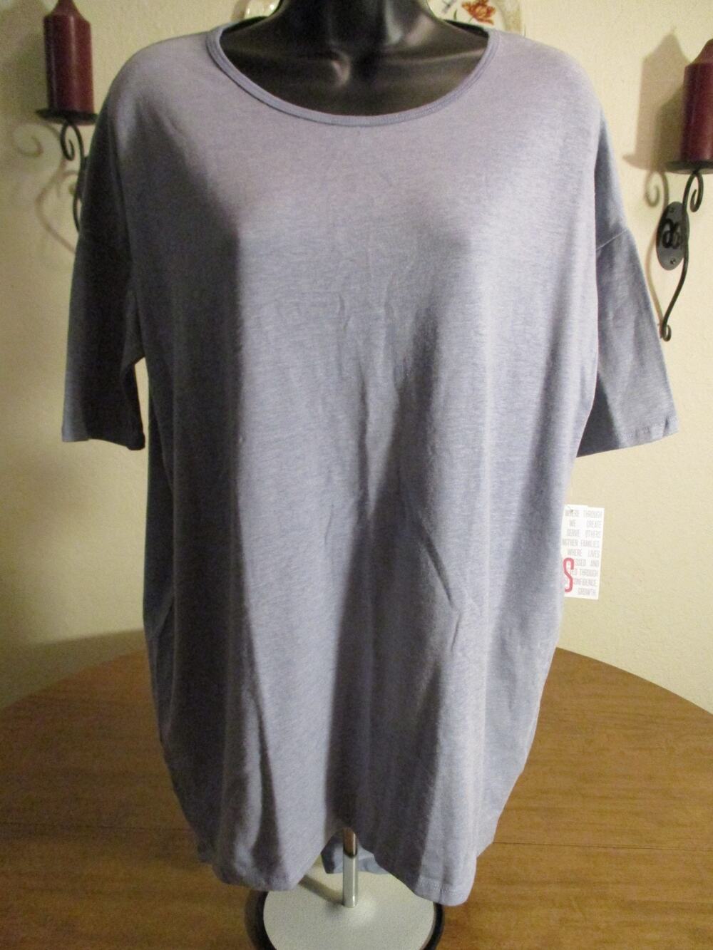 LULAROE SHORT SLEEVE SHIRT SOLID BLUE SIZE S